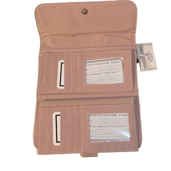 TR Bentley Pink Canvas Weave Wallet, Multi Compartment Organizer for Cash, Cards - Picture 5 of 7